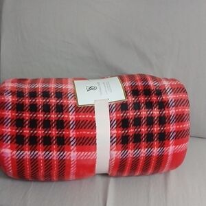 Victoria's Secret Red and Black Plaid Throw